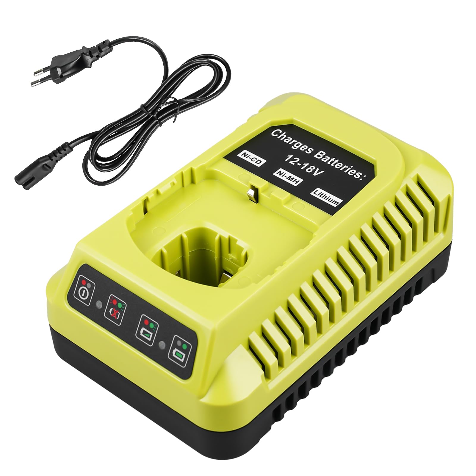 Cargador de 18 V de repuesto para Ryobi: versátil cargador P117, cargador de 12 V ~ 18 V para ryobi, cargador de batería para batería ryobi, cargador de repuesto para RyoBI ONE+ P118 P108 P107 P104