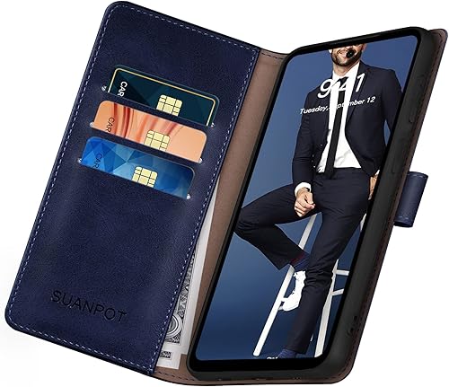 Miniatura 4 de SUANPOT Funda tipo cartera para Moto G Stylus 2022 5G con bloqueo RFID, soporte para tarjetas de crédito, funda de piel sintética con tapa para