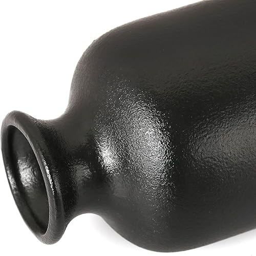 Miniatura 2 de Jarrón de cerámica de alta calidad, estilo minimalista, jarrones negros para flores secas, plantas, jarrón de hierba de pampas, jarrón esmerilado