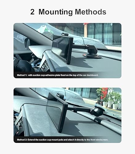 Miniatura 2 de Soporte de montaje universal de ventosa para automóvil fijo en el parabrisas o tablero, adecuado para 7 pulgadas, 9 pulgadas, 10 pulgadas, portátil,