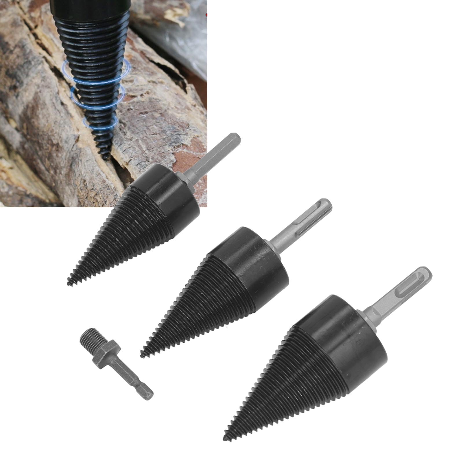 Kit de Pointe de Fendeuse Bois, Embout Hexagonal, pour Fendage