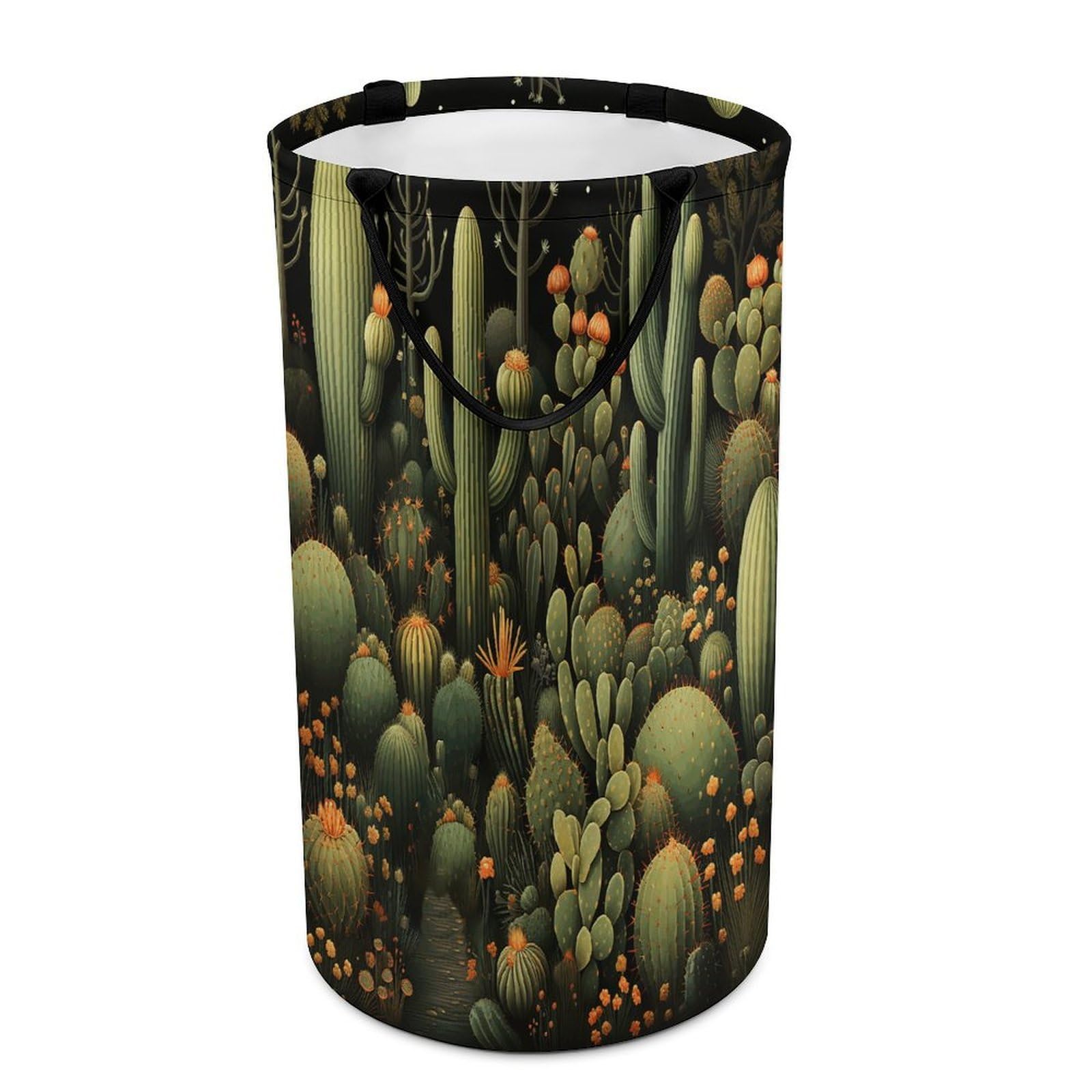 Green Cactus Dirty Clothes Basket Large Capacity Laundry Basket Freestanding Laundrys Hampers Tall Collapsible Clothes Hamper for Blankets Toys