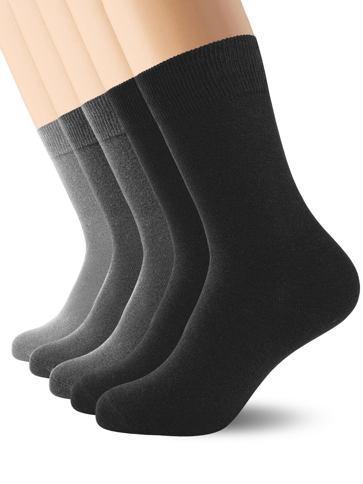 QINCAO 10/12 Paar Socken Herren Damen Atmungsaktive Sport Schwarz Baumwolle Lange Komfortbund Socks