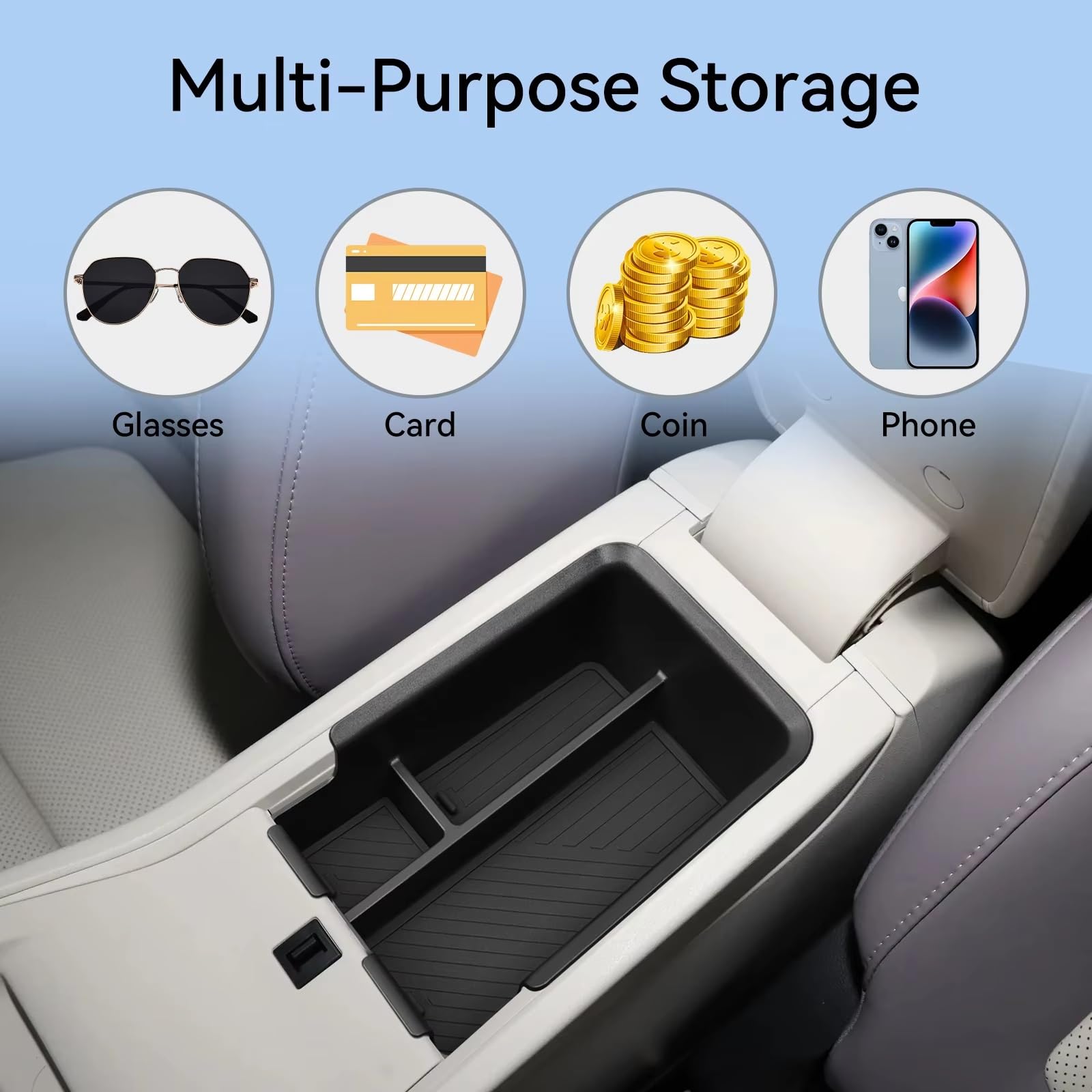 organisateur console centrale Boîte De Rangement Pour Accoudoir Central Voiture Boîte Rangement Plateau Voiture Organisateur ABS Accessoires D'intérieur Compatible Avec MG 4 2025