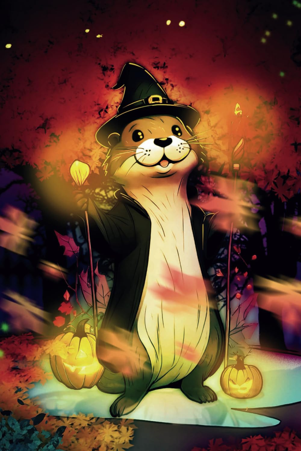 Amazon | Witch Otter | Double Sided Halloween-Themed Notebook with