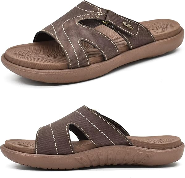 KuaiLu Dames Mode Orthopedische Zwembadschoenen Vrouwen Lichtgewicht Atletische Yoga Mat Badschoenen Pantoffels Comfortabele Fasciitis Plantaris Arch Ondersteuning Sandalen Khaki Wit 43