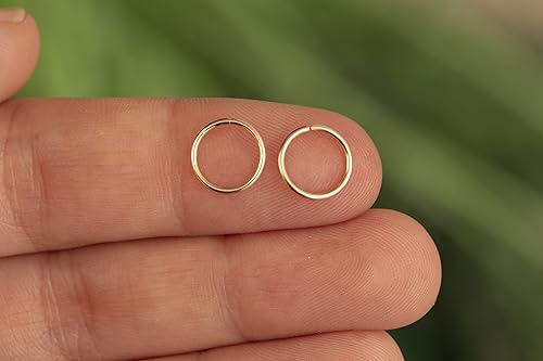 Miniatura 93 de Gold Hoop Earrings Silver Hoop Earrings - Hoop Earrings For Women Two Pcs Of Thin Gold Filled Sterling Silver Hoops, Helix Hoop, Tragus Ring
