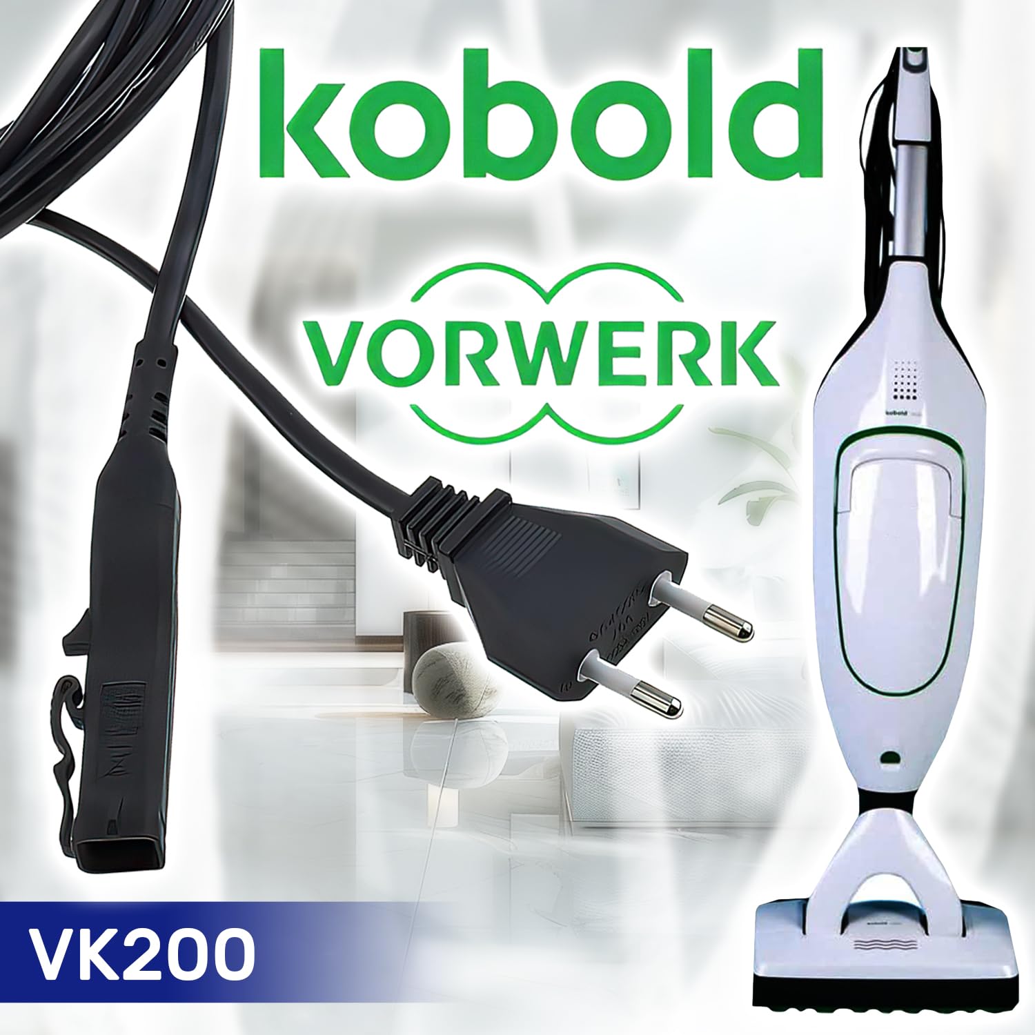 Cavo Alimentazione 10m Per Aspirapolvere Vorwerk Folletto VK200 - Garanzia 10 Anni - Foto 12