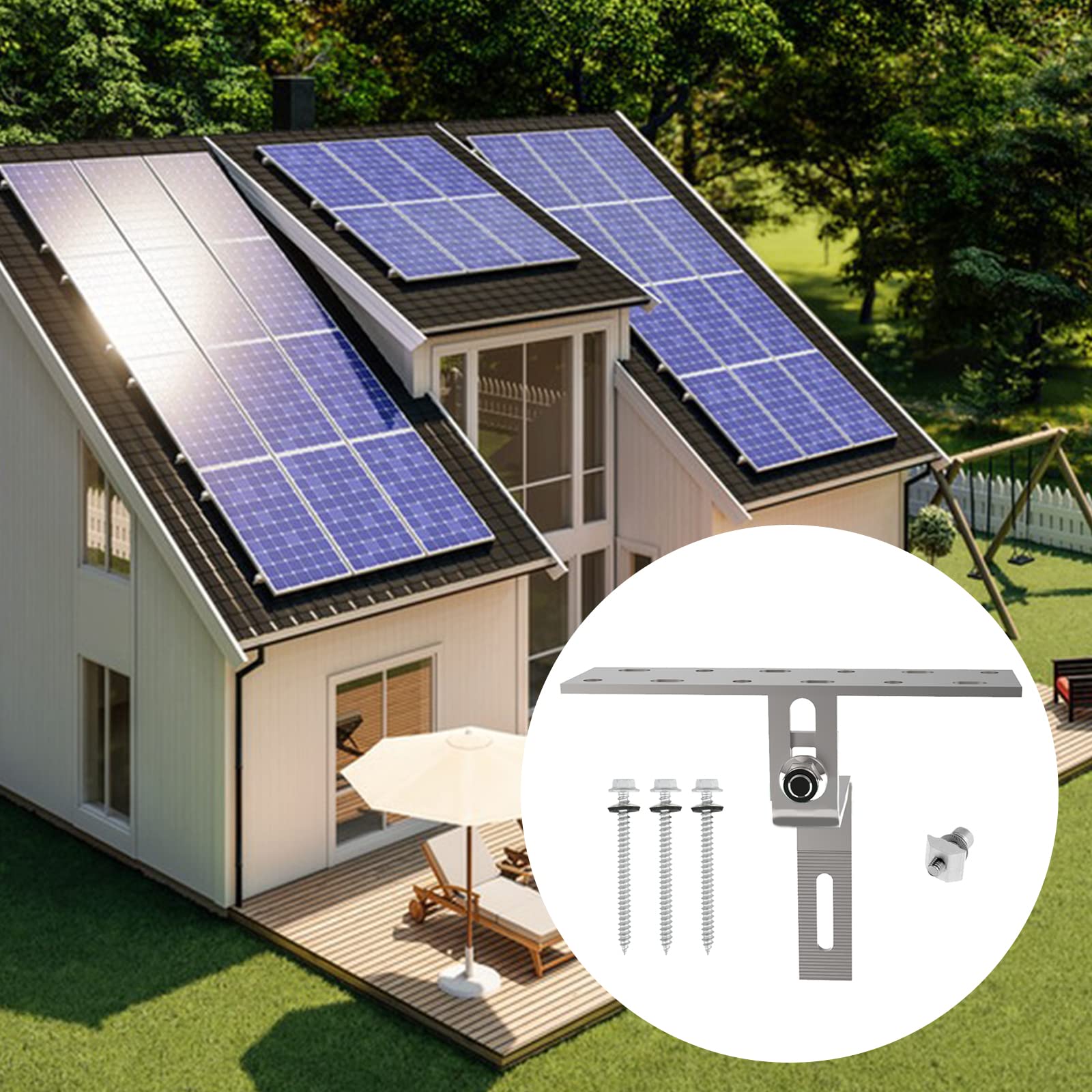 Haczyk dachowy ze stali nierdzewnej 304, wygięty hak fotowoltaiczny 90°, regulowany montaż fotowoltaiczny, montaż solarny, panel słoneczny PV, uchwyt dachowy, mocowanie modułu solarnego, mocowanie do płytek