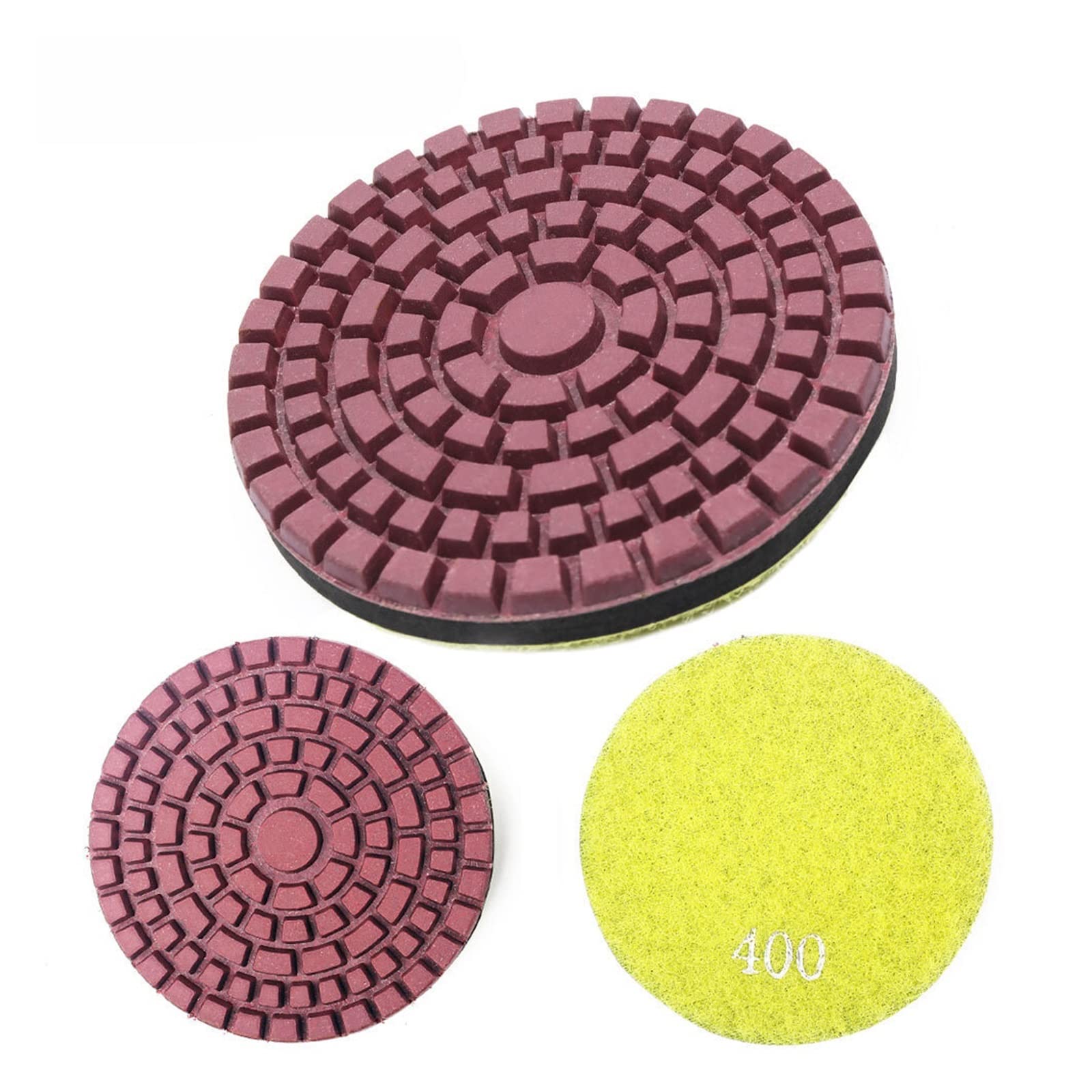 Almohadilla for pulir pisos de 3 pulgadas y 80 mm, 3 unidades por lote, almohadilla for pulir concreto con enlace de resina de diamante grueso, discos de lijado flexibles fangzi (Color : Grit
