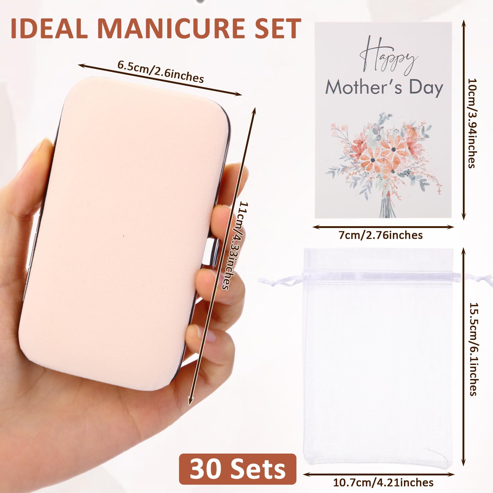 Lasnten Juego de 30 juegos de manicura a granel, kit de manicura a granel, cortaúñas y herramientas de belleza, juego portátil de acero inoxidable, kit de herramientas de manicura y pedicura para el