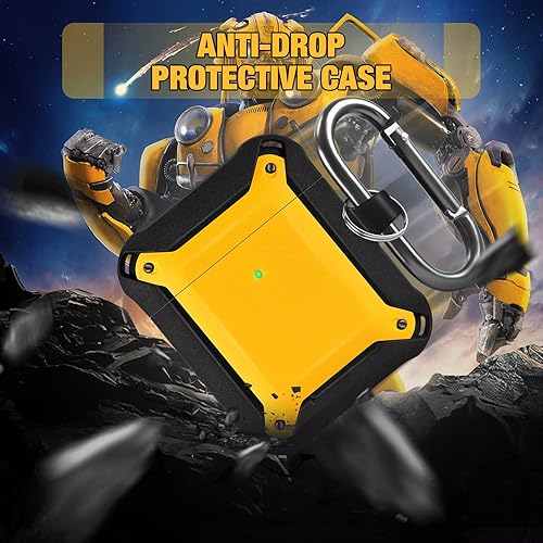 Miniatura 2 de ORIbox Diseño de funda Armor para AirPods 1 y AirPods 2, protección Daul con llavero, soporte de carga inalámbrica, protector de AirPods, negro y