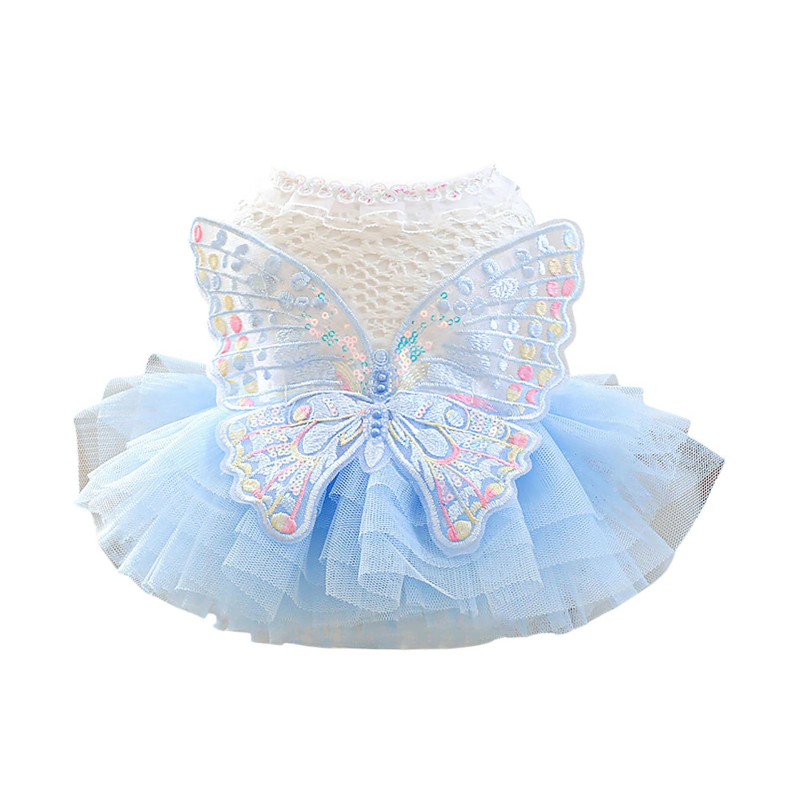 Pet Clothes Puppy Dog Blingbling Skirt Pet Dog Lace Cake Camisole Tutu Dress K-1- XX-Small (A, XS)