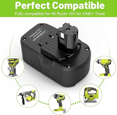 Miniatura 2 de Paquete de 2 baterías de repuesto de 6.0Ah 18V P108 P109 para Ryobi 18V batería P102 P103 P105 P107 Ryobi ONE+ batería de iones de litio