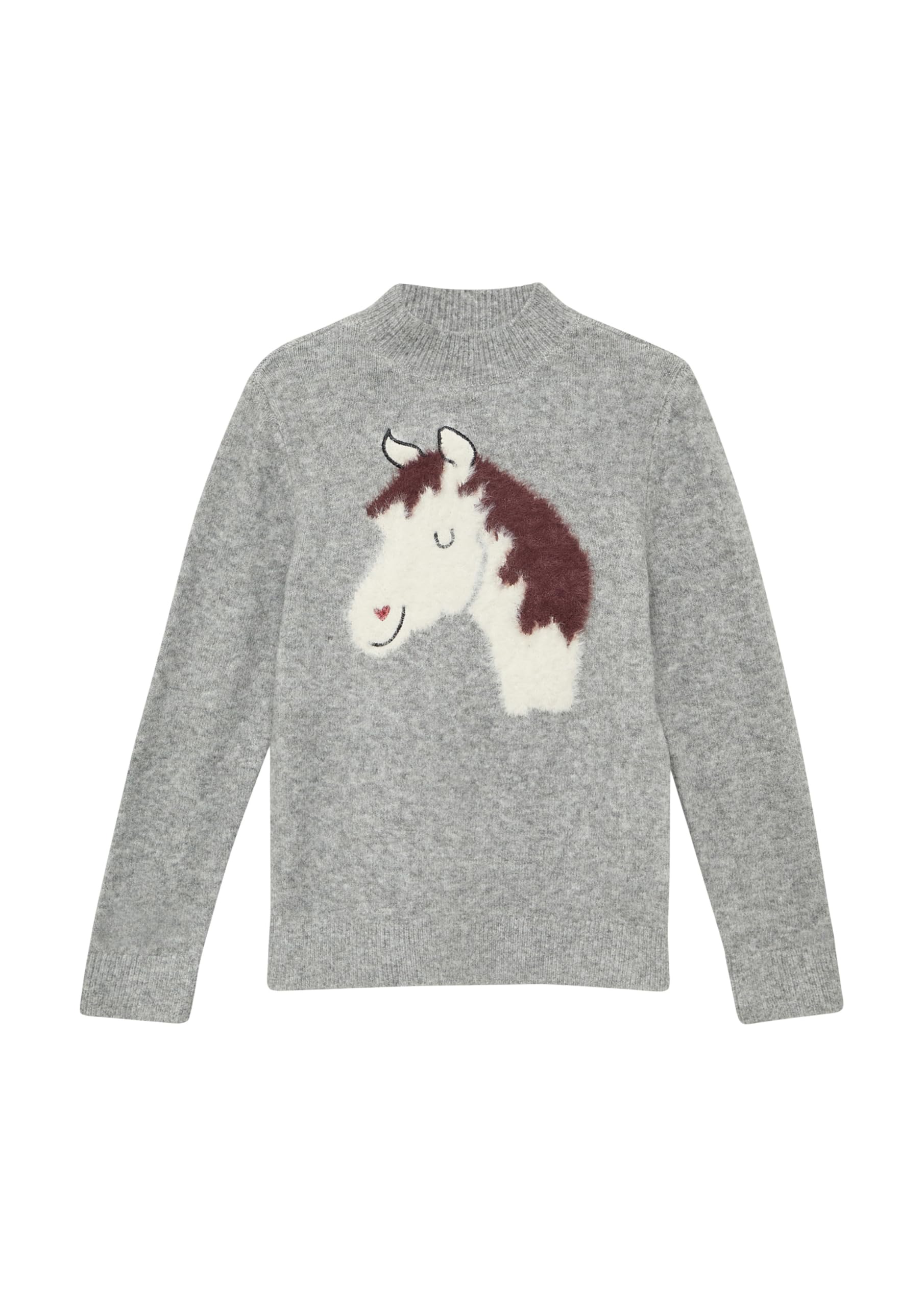 s.Oliver Strickpullover mit flauschigem Pferde-Motiv