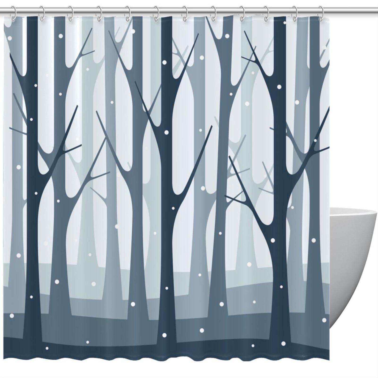 Rideau de douche paysage de neige de haute qualité textile 183 cm