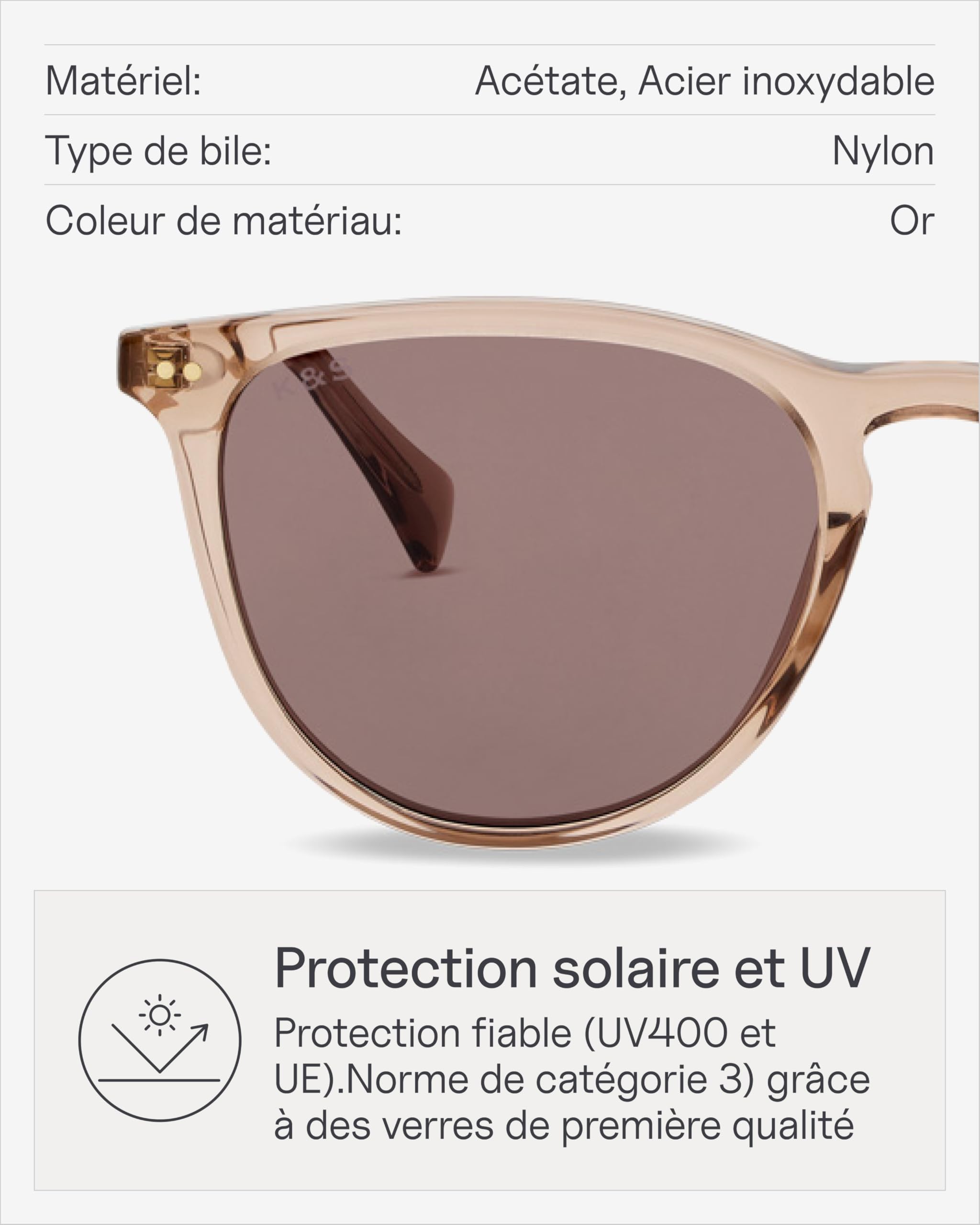 Kapten & Son Lunettes de soleil Rome | Lunettes de soleil pour homme et femme avec protection solaire et protection UV | Verres ronds élégants | Lunettes de soleil unisexes