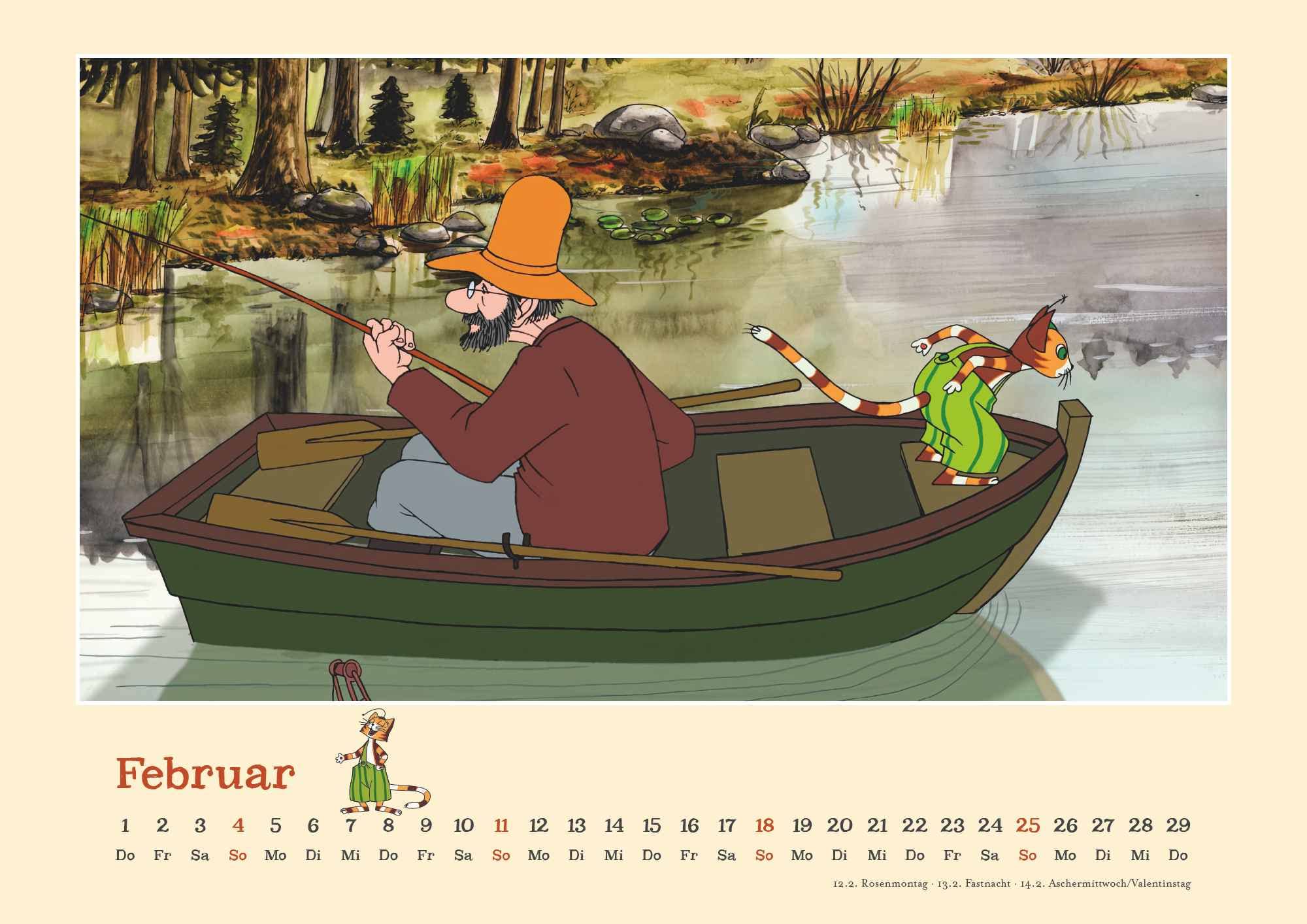 Pettersson & Findus 2024 - By Sven Nordqvist - Wall Calendar for Children - Landscape Format 42 x 29.7 cm - Image 3