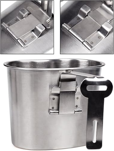 Miniatura 6 de Goetland Botella de agua de acero inoxidable WWII US Army Canteen Water Bottler Military Canteen Kit 1QT con 0.5QT Cup Nylon Pouch G.I.