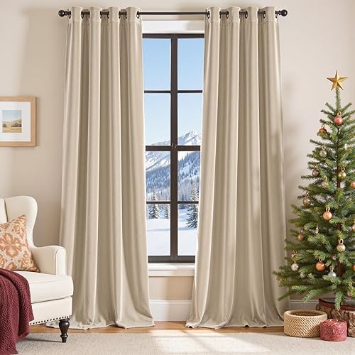 Lazzzy Cortinas opacas de terciopelo dorado de 108 pulgadas, cortinas extralargas para dormitorio, sala de estar, tratamiento de ventana, cortinas