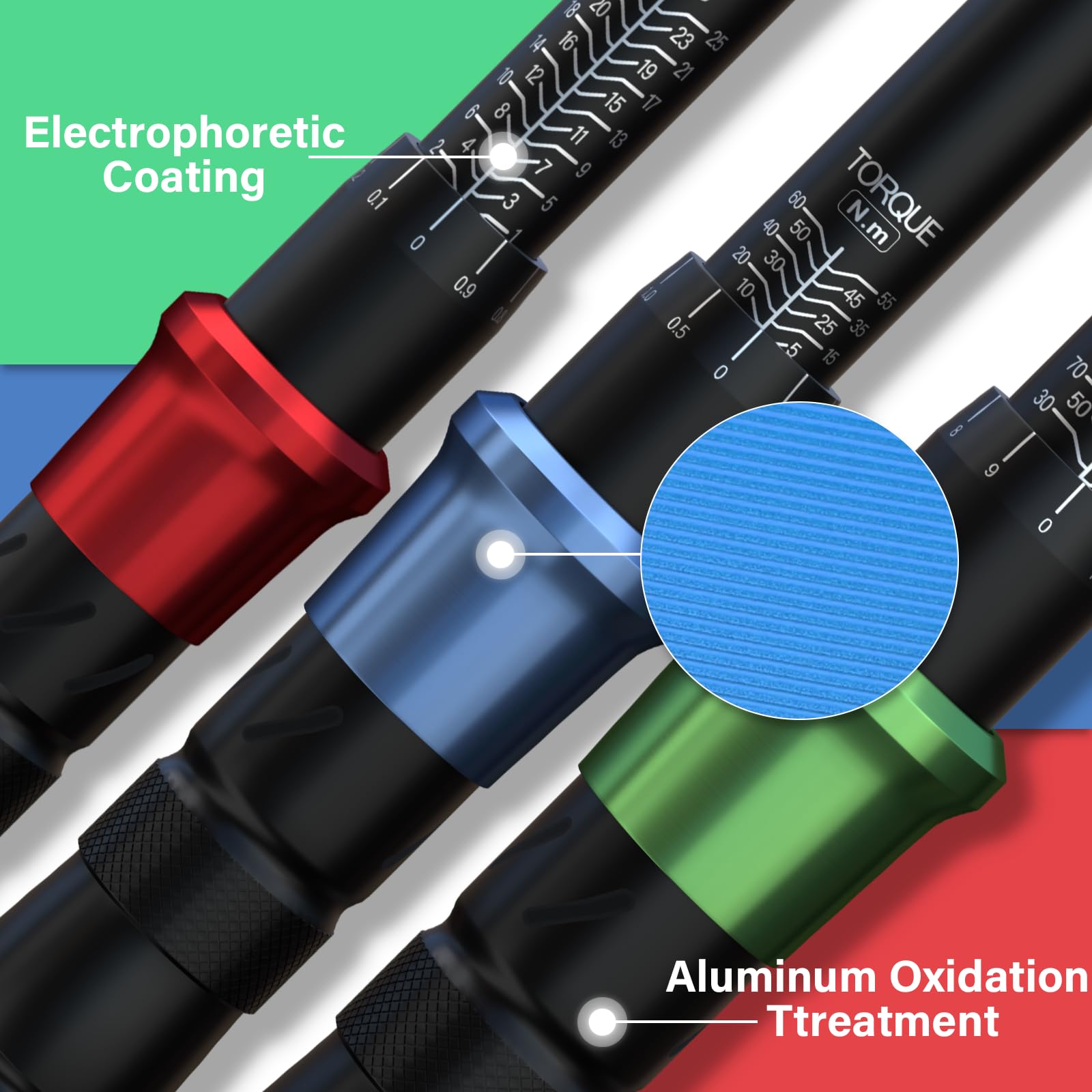 Juego de Llaves Dinamométricas 11 Piezas, Precisión ±3%, 1/2" 3/8" 1/4", Carraca Reversible 72 Dientes, Certificado de Calibración y Estuche Rígido para Auto, Moto, Bicicleta