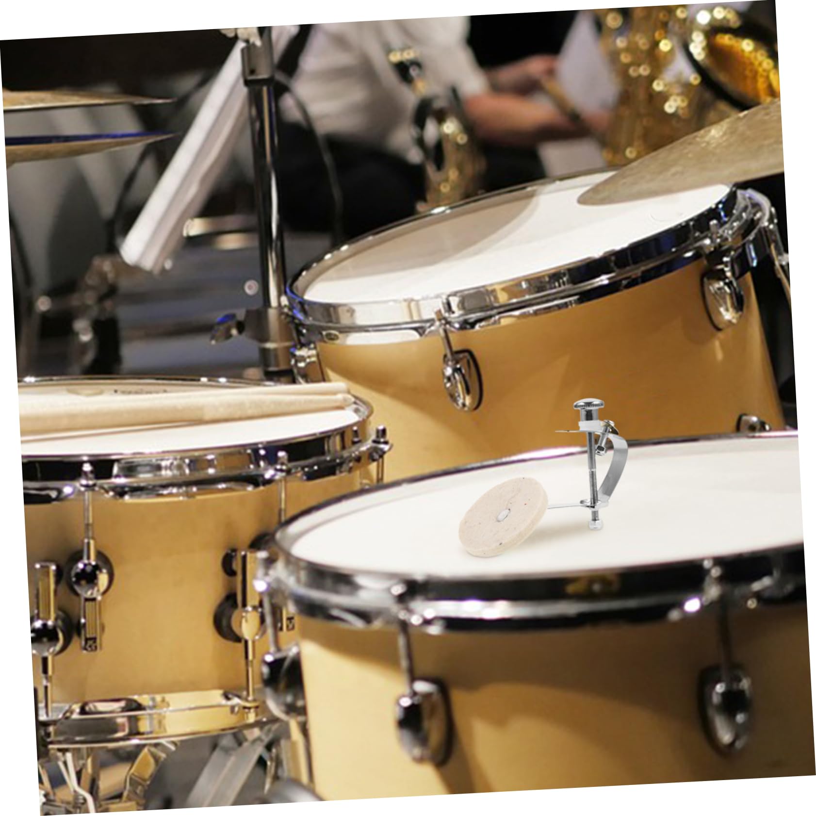 UPKOCH Accessori Per Sordine Per Rullante Smorzatore Del Rullante Pastiglie Di Silenziatore Ammortizzanti Drum Pad Di Controllo Del Tono in Metallo Tamburo Muto Ferro Argentato Beige