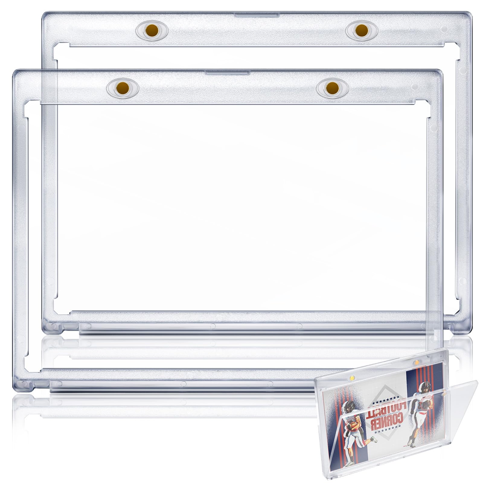 DEDC Vertical Booklet Magnetic Case Storage Magnet Card Holder Cardholder 175PT One Touch Trading Baseball Cards Protector UV Protection Display Showcase No PVC(2CT-134mm)