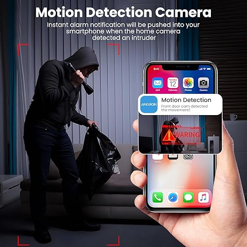 Miniatura 4 de Paquete de 2 cámaras de seguridad para el hogar, cámaras para bebésmascotasancianos, detección de movimiento AI, visión nocturna, grabación 247,