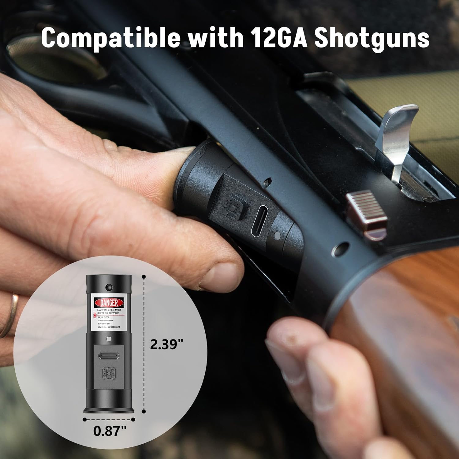 MidTen Rechargeable Bore Sight Laser 12 Gauge Red/Green Laser Bore Sighter 12-Gauge with Push On/Off Switch, 12 GA Boresighter for Precision Zeroing