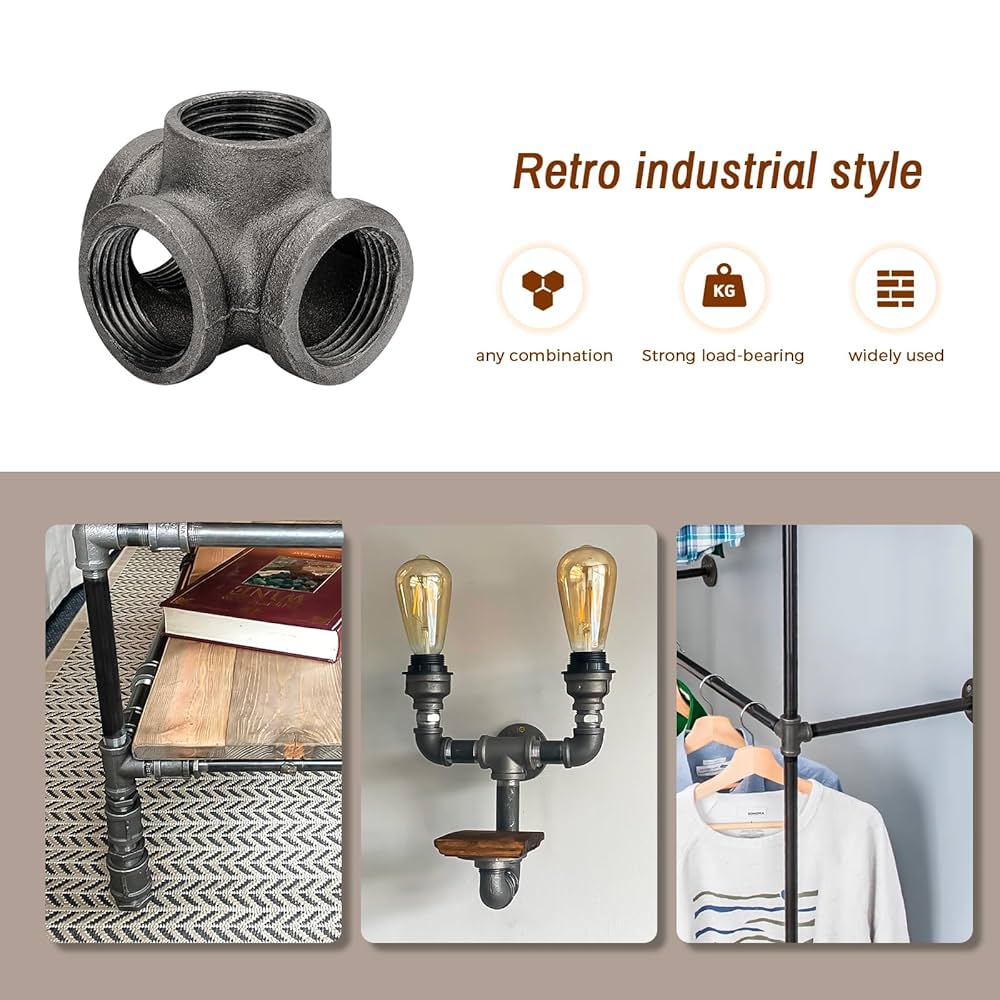 3/4'' Malleable Cast Iron Pipe Fitting Adjustable Pipe Shelving Furniture Alibab