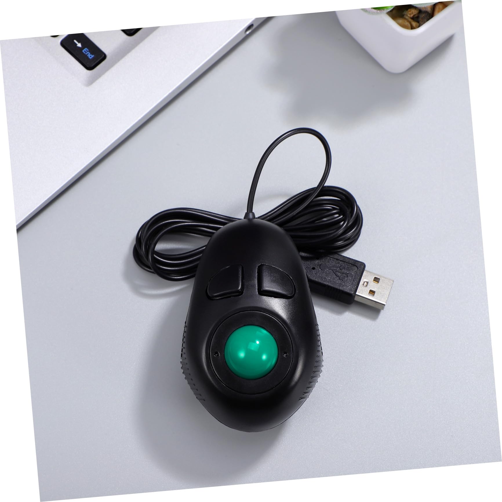 Housoutil Mouse Mini Trackball USB Ergonomico e Portatile Design Compatto per Laptop e Desktop Scorrimento con Nero Resistente