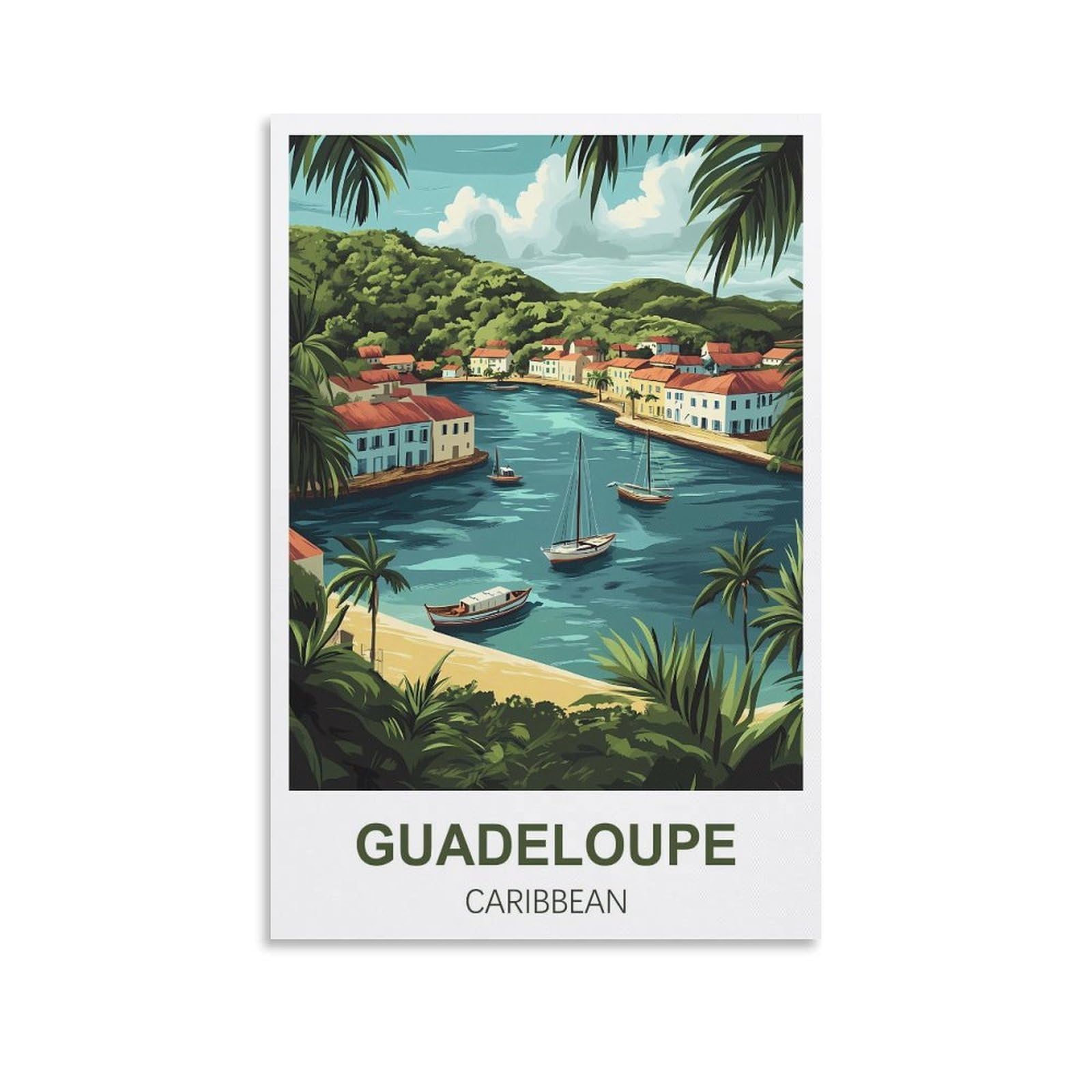 Ktywz A070 Vintage Metal Tin Sign Guadeloupe Caribbean Metal Wall Art Bar Sign For Kitchen Pubs Coffee Metal Wall Decoration 15X30cm