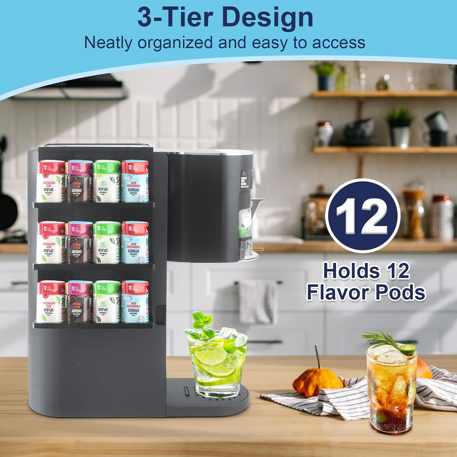 Soda Machine Flavor Pod Holder for Ninja Thirsti Drink System, 12-Flavor Storage Holder for Ninja Thirsty Drink System Pod Organizer for Ninja Thirsty Flavor Pods, Flavored Water Drops Upgrade - Image 2