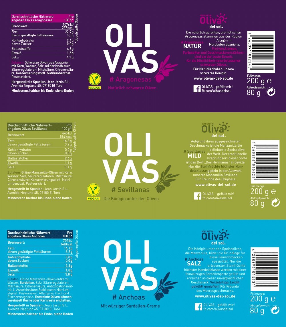 OLIVAS-MIX * Spaniens Beste Oliven im 15er Paket