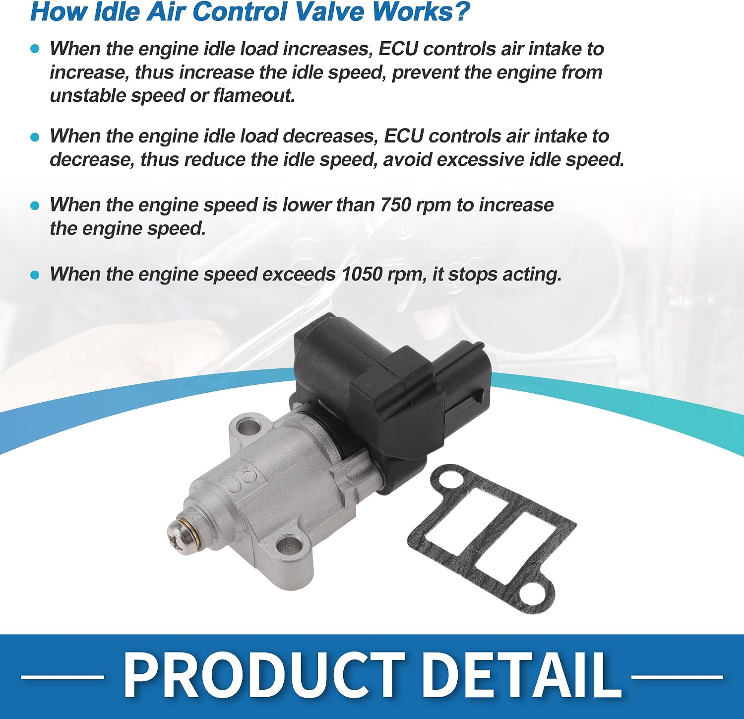 Car Idle Air Control Valve for Hyundai Accent 2006-2011 Replace No.3515026900 IACV Idle Motor Idle Air Control Valve for Stable Engine Operation