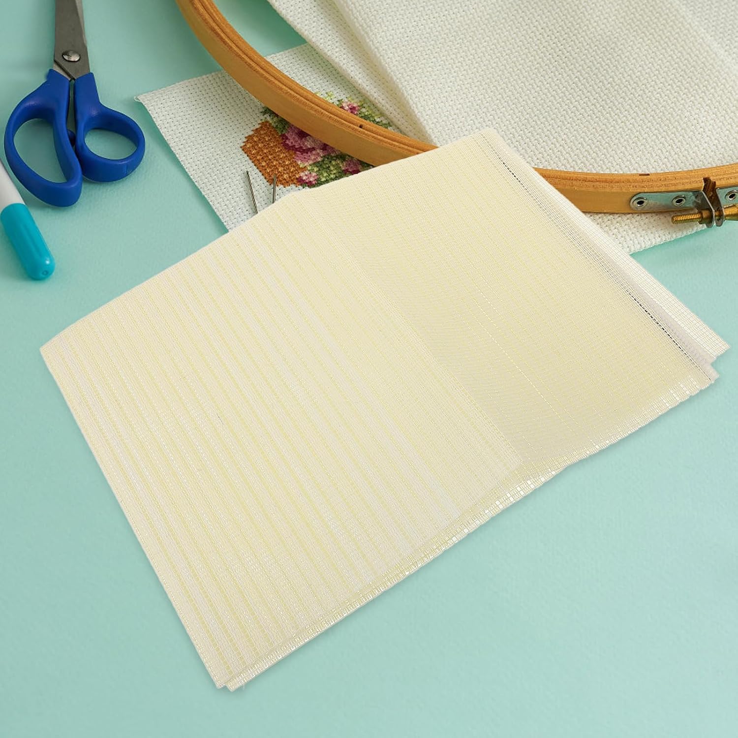 Cross Stitch Fabric Embroidery Cloth 73x50cm Embroidery Mesh DIY Gridding Cloth for Cross Stitching Crafts and Needlework