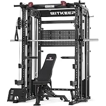RitKeep Nimitz N1 Counterbalanced Smith Machine, Multi-Function Home Gym Power Rack with 300 LB Steel Weight Stacks, 11/21 Dual Pulley System, 2500 LB Capacity, 10+ Attachments for Strength Training