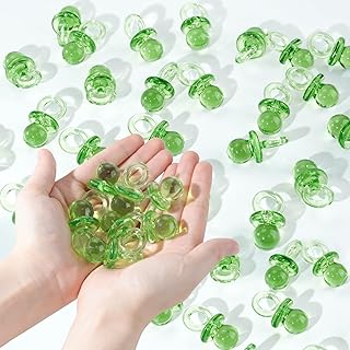36 Acrylic Pacifiers for Baby Shower Game, 1.75 Inch Cute Baby Shower Pacifiers, Green Pacifiers for Baby Shower Decoration DIY, Gender Reveal Party Table Scatter, Baby Shower Favors (Green)
