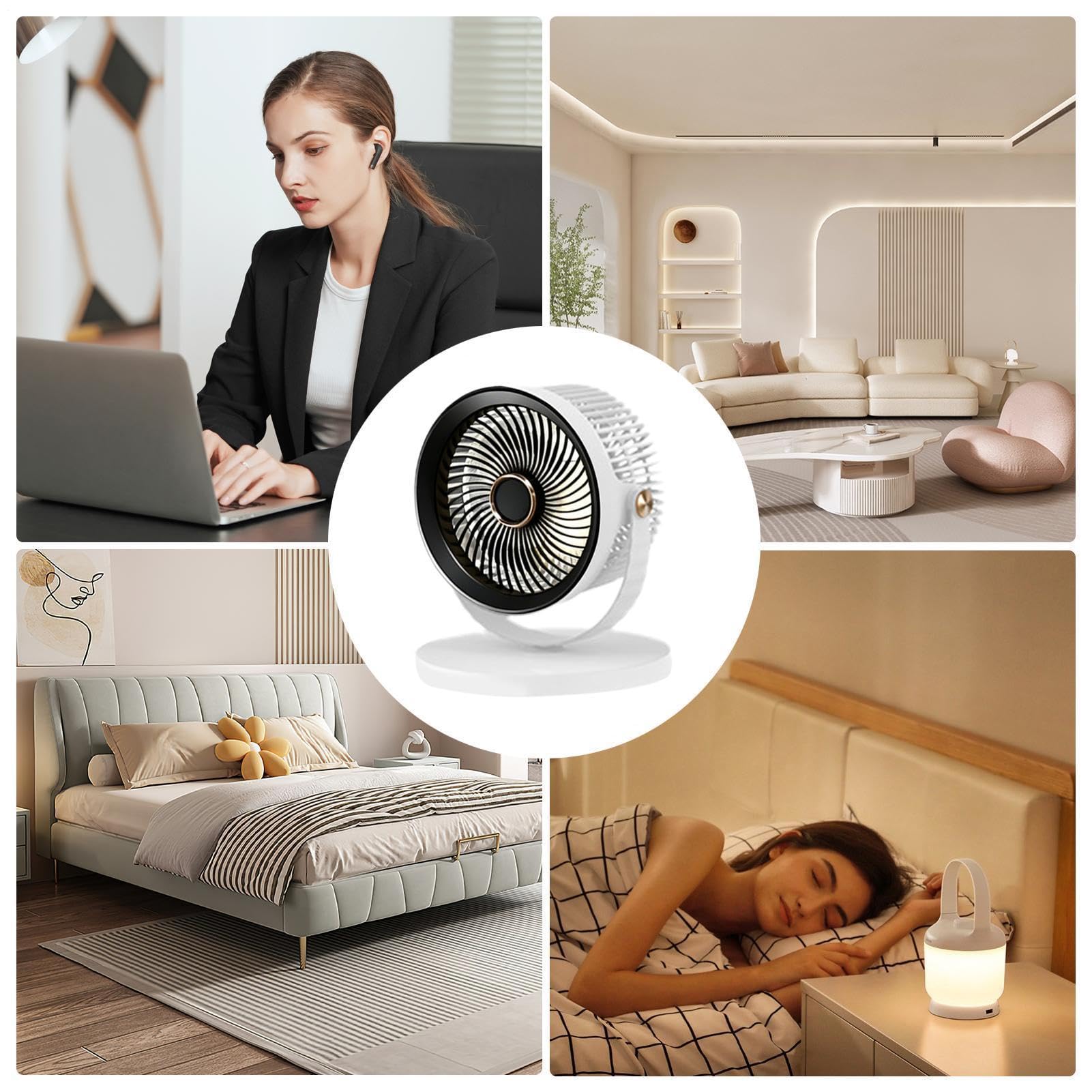 Ventilador De Suelo 5 Velocidades Potente Recargable Flujo Aéreo Con Luz