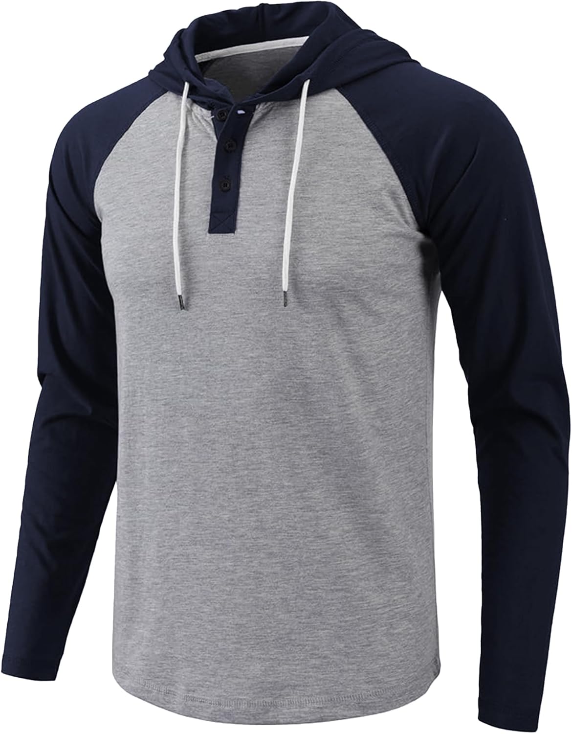 Men’s Casual Sweatshirts Fall Hooded Long Sleeve Shirts Drawstring Color Block Pullover Hoodies