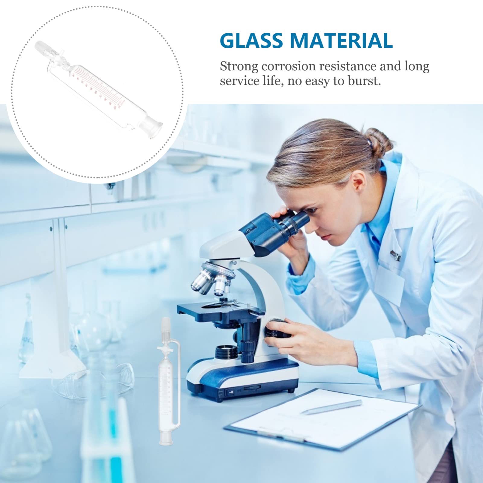UKCOCO Scheidetrichter Aus Glas Destilliergerät Für Labor Experimenteller Glasscheider Mit Absperrhahn Konisches Design Für Flüssigkeittrennung
