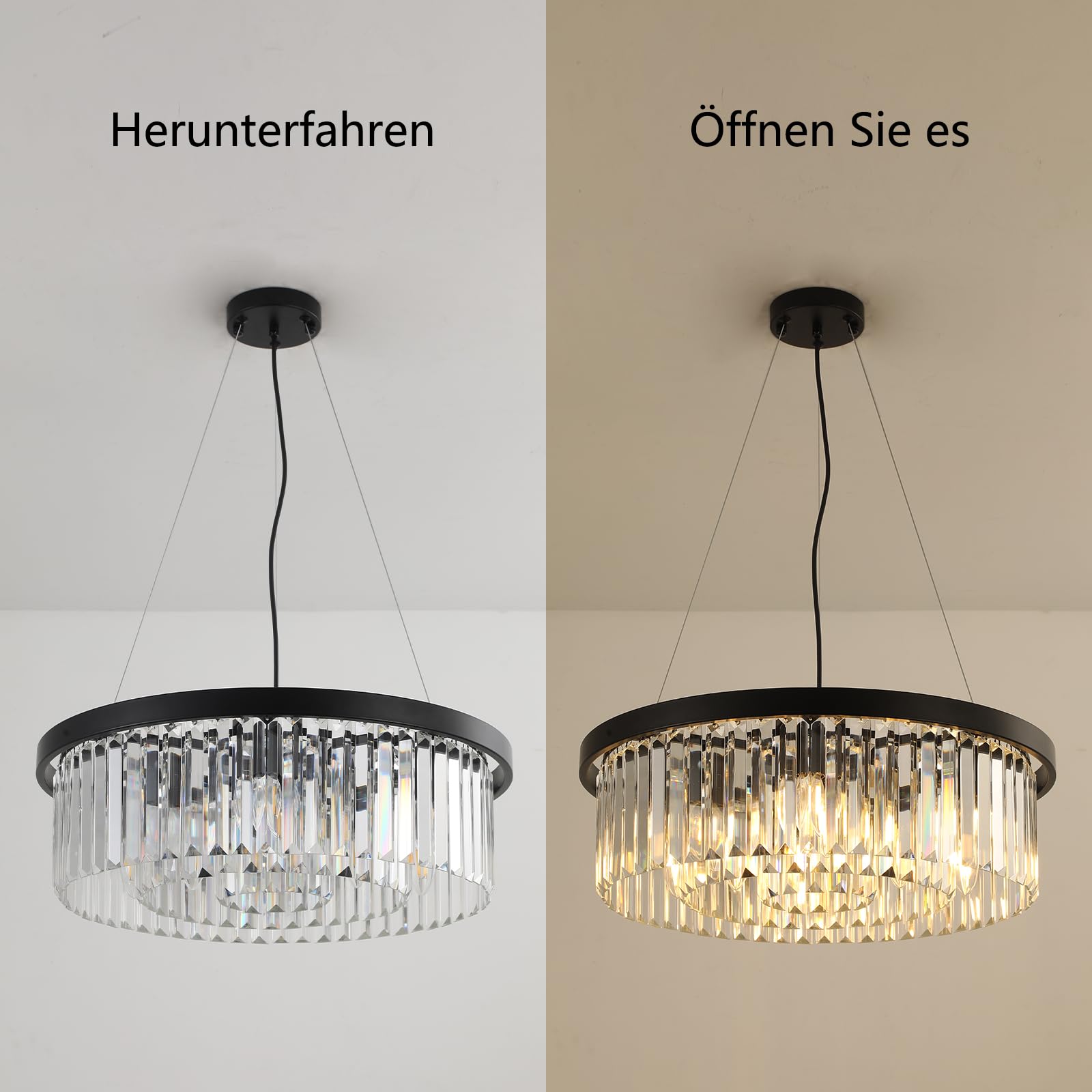 AHXIAOZN Lampadario di Cristallo Moderno, Lusso Lampadario Cristallo Soffitto, Rotondo di Plafoniera per la sala da pranzo, cucina, soggiorno, camera da letto, corridoio, caffè, bar