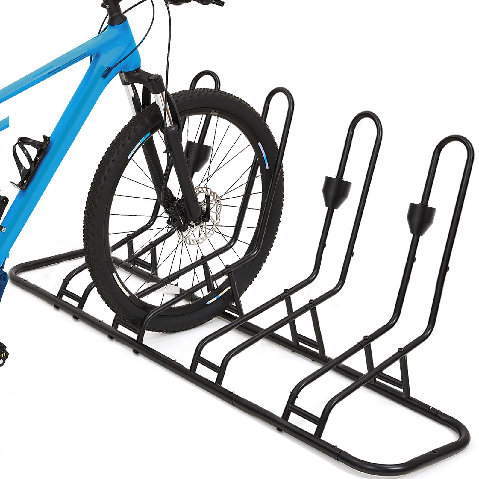 Kinghouse Floor Bike Stand, Bike Rack Safeguard Disc Brakes &amp; Derailleurs, Waterproof Bike Holder Road/Kids/MTB Bicycles, Fits 12"-29" Tires, Upgraded 0.63" Steel Tubes, Indoor Outdoor Garage