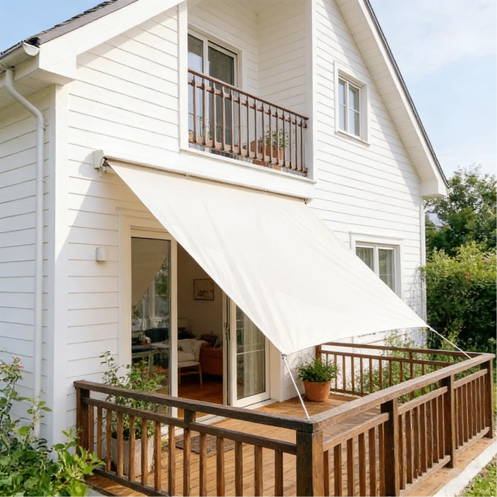 Tenda parasole a vela, impermeabile, per terrazza esterna, ideale per rinfrescare e ventilare l'estate, perfetta per feste ed eventi