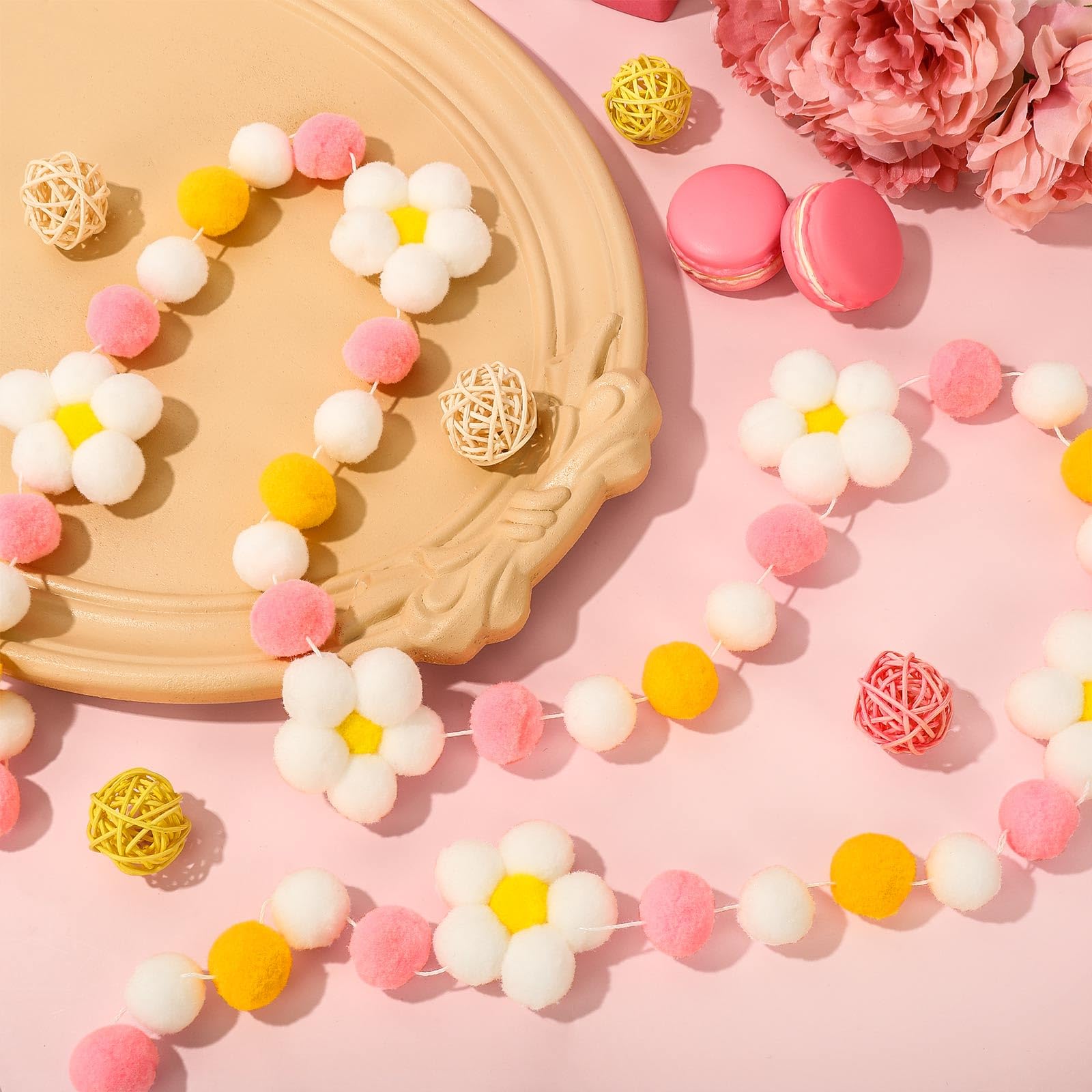 Amazon.co.jp: JarThenaAMCS フラワーフェルト ガーランド 3D 春 花