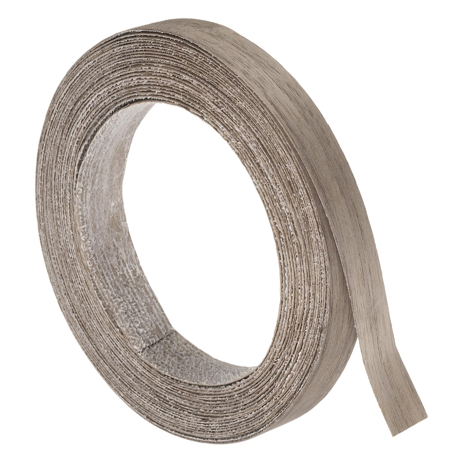 sourcing map 19mm x 8m (WxL) Wood Veneer Edge Banding, Pre-Glued Flexible Walnut Edging Strips, Iron on with Hot Melt Adhesive Wood Tape for Cabinet Repair and Furniture Restoration