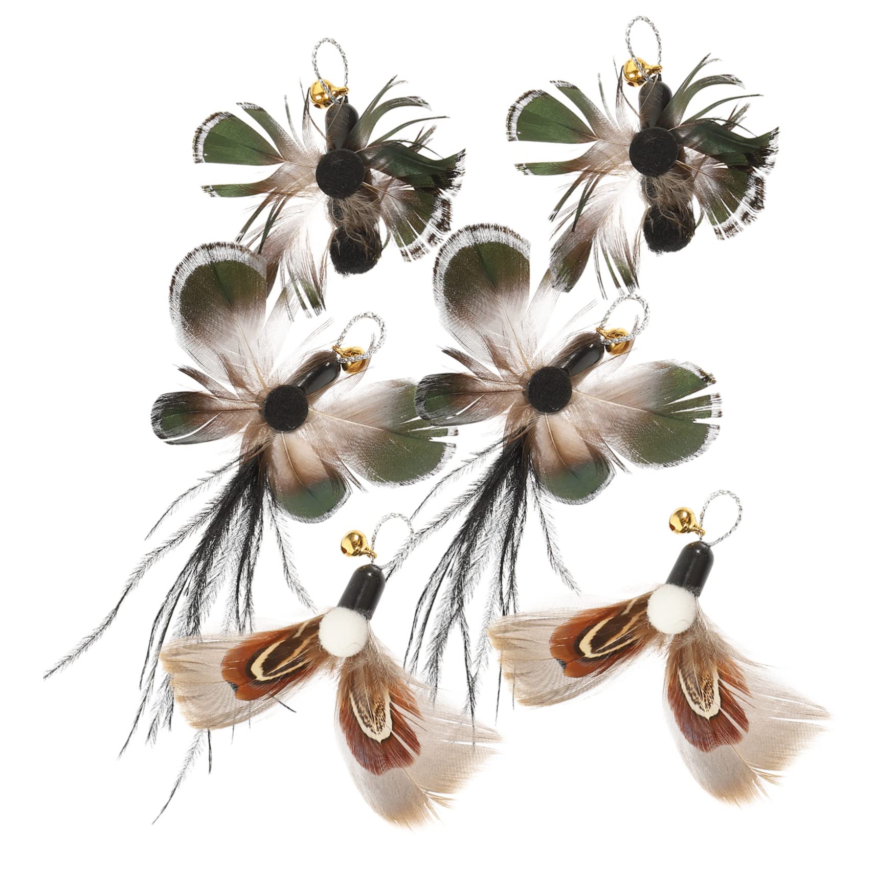 Toddmomy 24pièces Têtes De Remplacement pour Canne à Chat avec Jouets Insectes Et Plumes Accessoires Interactifs pour Chats Amusants Et Stimulants