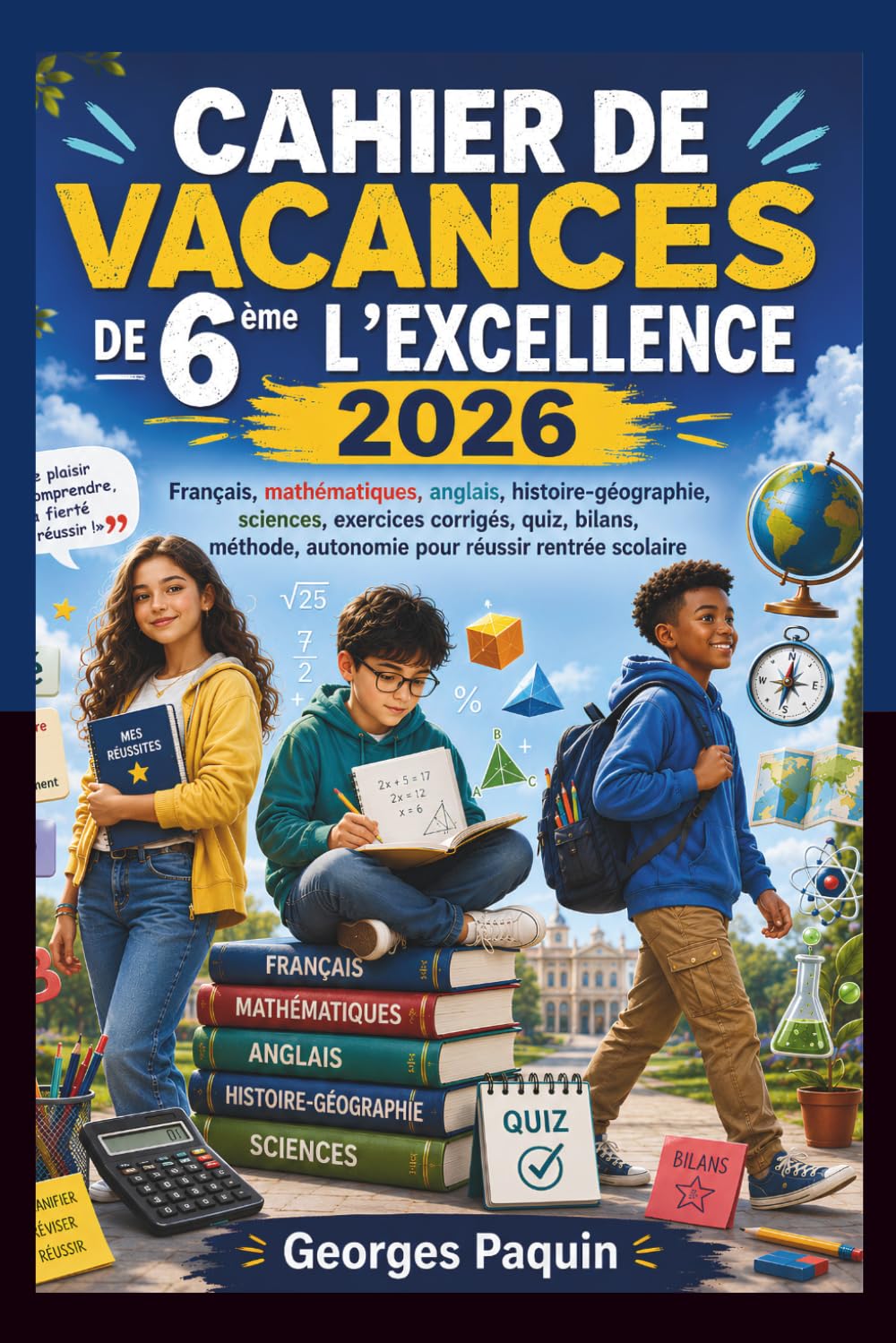 CAHIER DE VACANCES DE 6ème L’EXCELLENCE 2026: Français, mathématiques, anglais, histoire-géographie, sciences, exercices corrigés, quiz, bilans, méthode, autonomie pour réussir rentrée scolaire