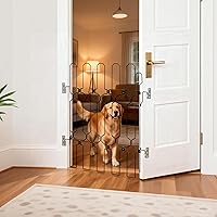 Vista 1 de Barrera retráctil para puerta para mascotas, puerta de perro de 30.7 x 30.7 pulgadas con puerta sin taladrar, puerta retráctil para perros