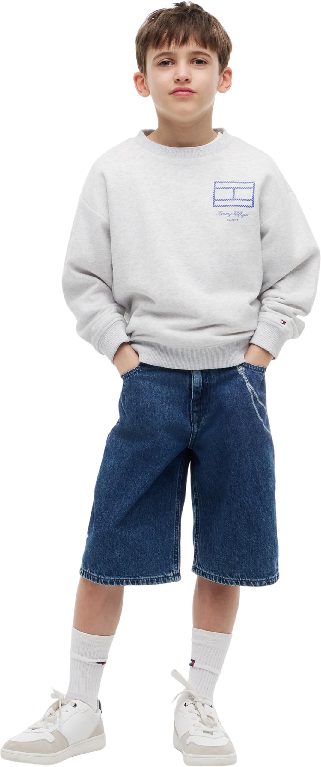 Tommy Hilfiger Outline Flag Graphic Sweatshirt Kb0kb10594 Felpa Pullover Bambini e Ragazzi